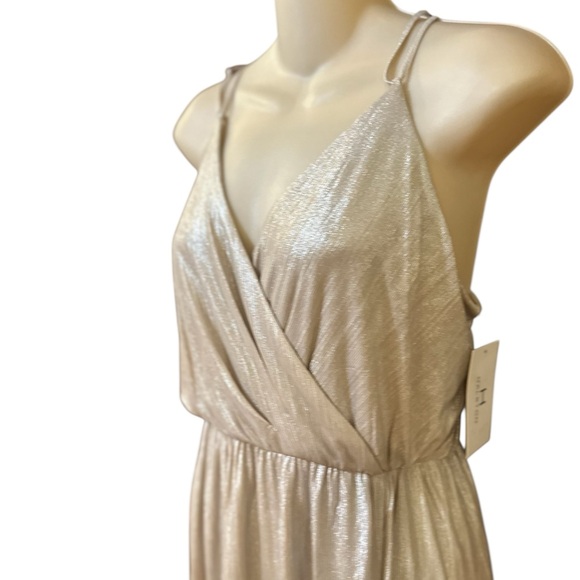H by‎ Halston Shimmering Beige Midi Dress NWT - Picture 5 of 13